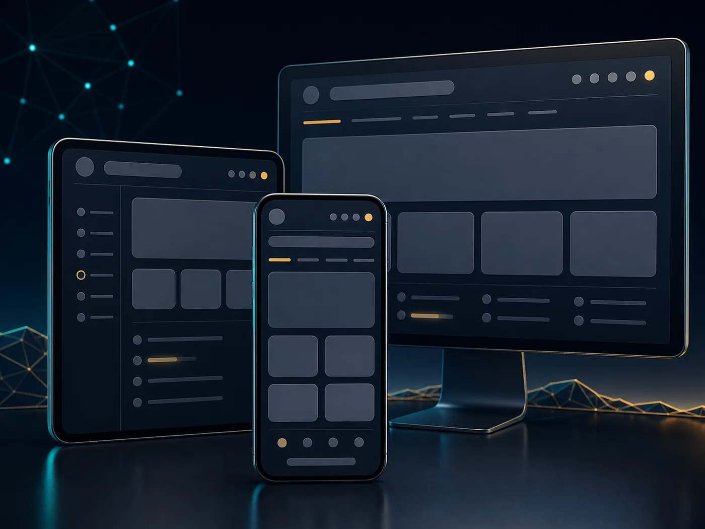 Navegação responsiva de jogos em celular, tablet e desktop